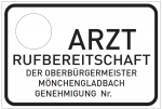 KFZ-Schild "Rufbereitschaft" nach Din 1451