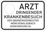 KFZ-Schild "Dringender Krankenbesuch" nach Din 1451